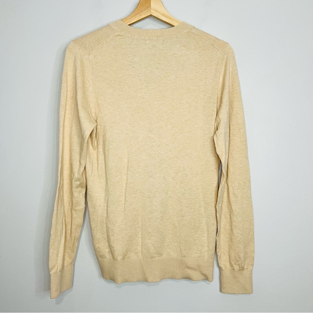 Quince Sweater Pink Organic Cotton Cashmere Thin Knit V Neck Comfy Casual medium - Picture 6 of 6